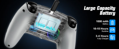 Controller For Playstation 5 PS5/PS5 Pro/Slim/PC,RGB Wireless Gamepad W/Hall Effect Trigger Marco/Turbo Anti-Drift Game Joystick