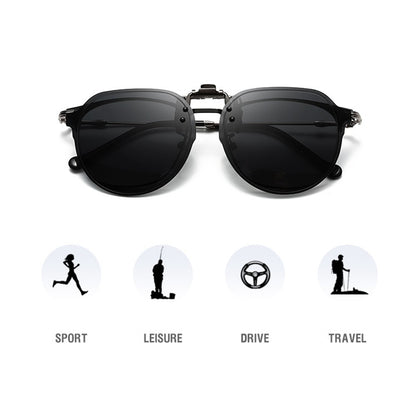 VIVIBEE Flip Up Clip on Sunglasses Polarized Men Driving Women Fishing UV400 Night Vision Sun Glasses Clips Universal Goggles
