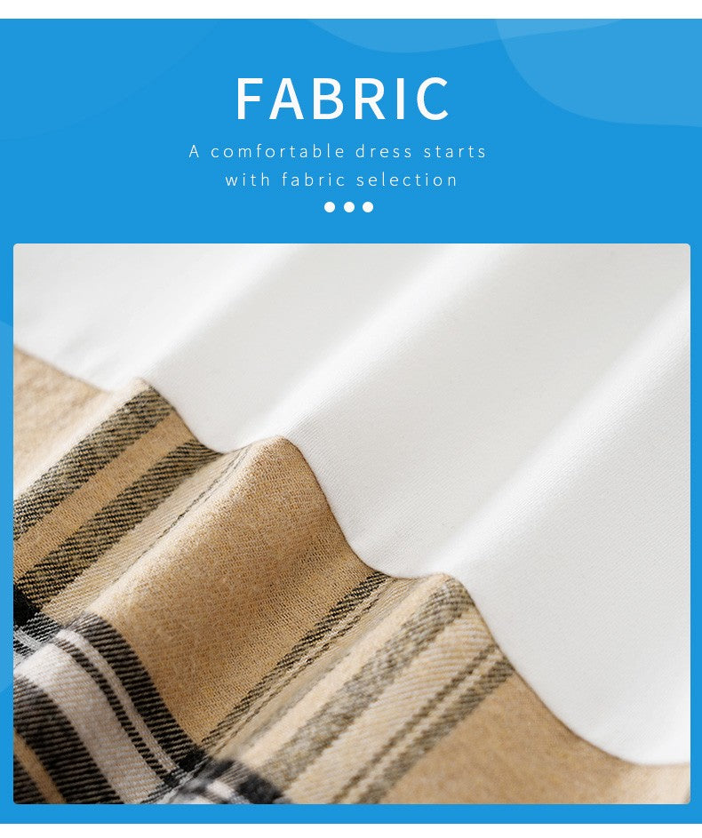 Newborn Baby Boy Clothes white baby onesie with khaki check print One-piece Vest gentleman's spring and autumn pajamas