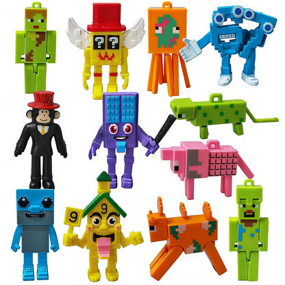 8/12/24 peças Roubar um Brainrot W ou L 77 Figura Trabalho Sahur Esok Sekolah Morango Elefante Bonecos de Ação Modelo Meowl Boneca Brinquedo Presente