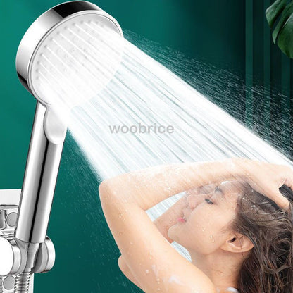 Chuveiro de Alta Pressão com 5 Modos, Chuveiro Ajustável com Mangueira, Economia de Água, Parada de Chave Única, Bico de Pulverização, Acessórios para Banheiro