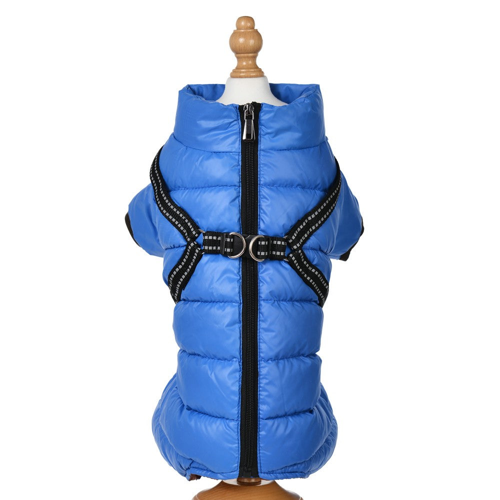 Dog Clothes Harness Winter Jacket Adjustable For Small Medium Dogs Cats Windproof Vest Waterproof Clothing Puppy Pet Jumpsuit