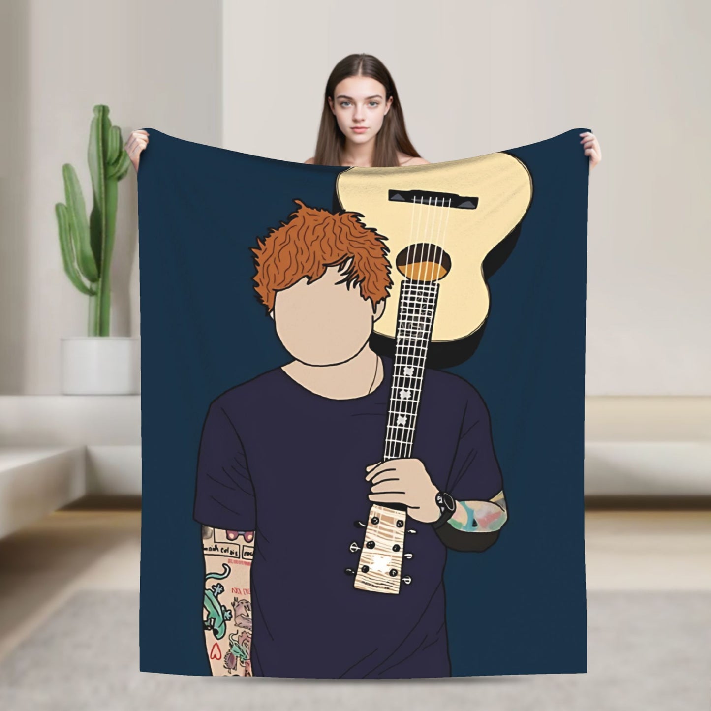 Manta de Viagem Ed Sheeran Cobertor de Lã para Decoração de Casa Macio Quente Colcha Personalizada de Qualidade Presente de Aniversário