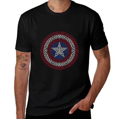 American Shield T-Shirt cotton tshirt 100% t shirt man plain T-Shirt