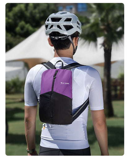WEST BIKING Portable Lightweight Cycling Backpack Multi-Pocket Design Reflective Water Repellent Trekking Backpack Elastic Strap
