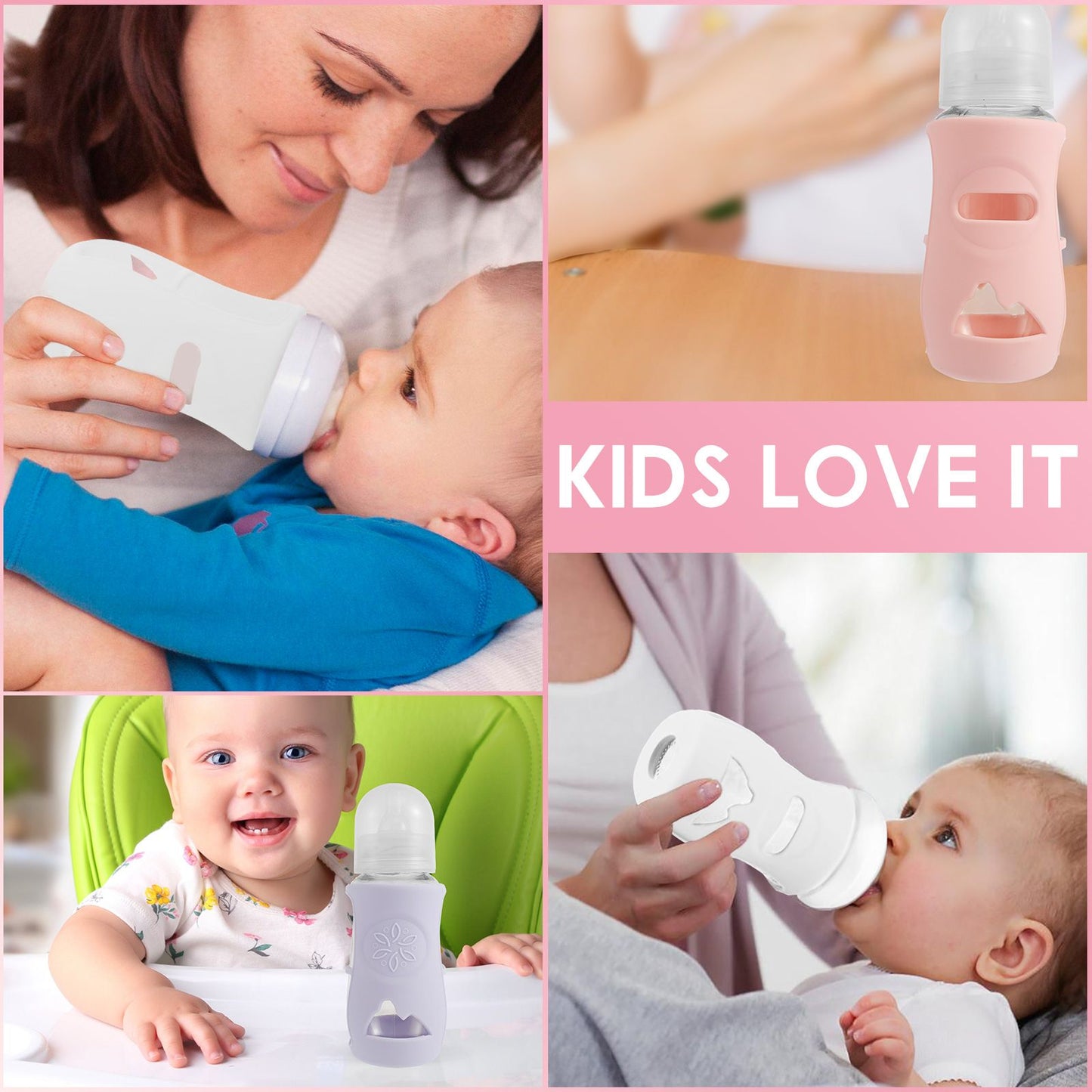 Silicone Sleeves Silicone Baby Bottle Cover Insulated Glass Bottle Compatible with AVENT Glass Natural Baby Bottle 4/8Oz