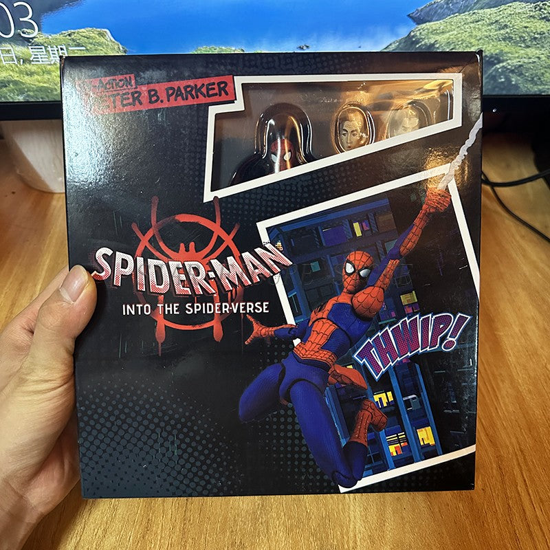 Coleção de Bonecos de Ação Sv Action Spider-Man Peter Parker Sentinel Marvel Homem-Aranha no Aranhaverso Brinquedos Modelo de Estatueta