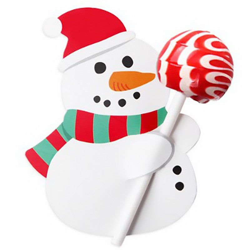 Christmas Lollipop Paper Cards Cartoon Santa Claus Penguin Snowman Kids Candy Gifts Package Wrapping New Year Party Decoration