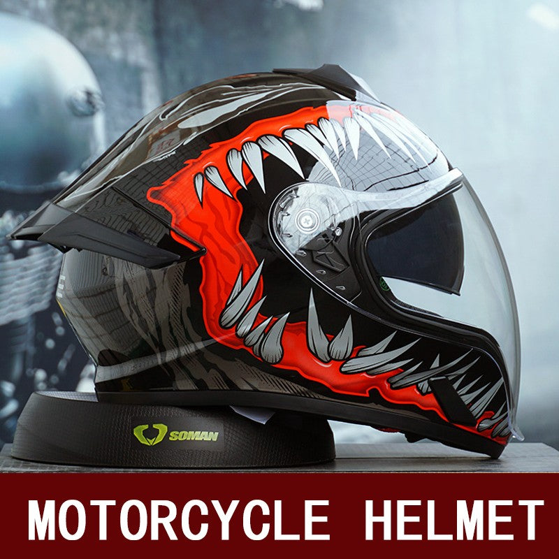 Capacete de motocicleta masculino e feminino com lente dupla antiembaçante integral para motoqueiro com pedal de cruzeiro e capacete universal para todas as estações com certificação DOT