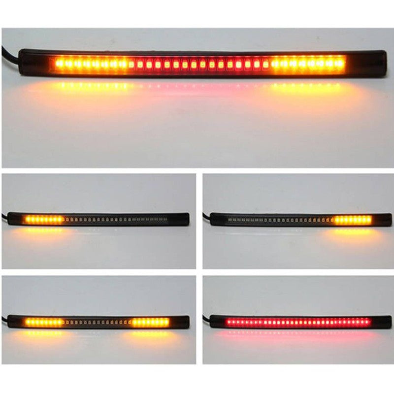 1x Luzes Decorativas de LED para Motocicleta Faixa de Luz 48SMD Luz de Freio Traseiro para Motocicleta Faixa de Seta Luz de Parada Geral da Moda