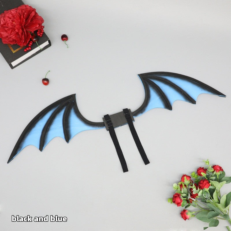 New Handmade Simulation Plush Furry Bat Ears Devil Sweetheart Halloween Bat Cosplay Pros Night Party Animals Hair Band Bat Wing