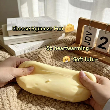 Genuine Vaseline Filled Giant Cheese Squishy Toy 1/3Pcs Soft Squeeze Stress Relief Ball Cute Cheese Shape Slow Rebound Fidget