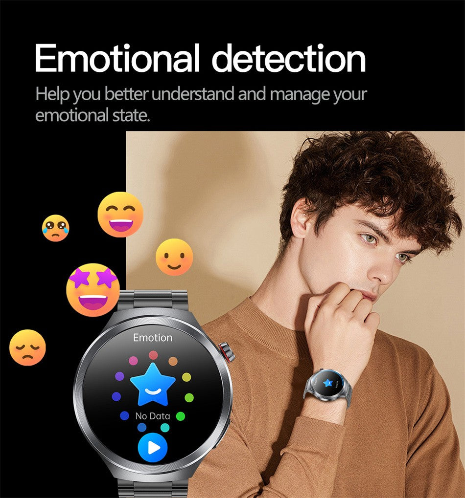 Relógio Inteligente Smartwatch Masculino 2026 Health Tracker com Safira e Medição de Ácido Úrico, Gordura Sanguínea, Pressão Arterial e ECG+PPG com Análise Corporal