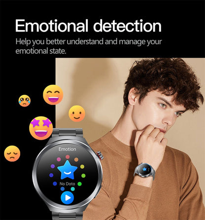 Relógio Inteligente Smartwatch Masculino 2026 Health Tracker com Safira e Medição de Ácido Úrico, Gordura Sanguínea, Pressão Arterial e ECG+PPG com Análise Corporal