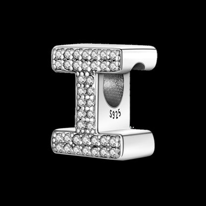 Fit Original Bangle Bracelet DIY A-Z Alphabet Charms Bead 925 Sterling Silver CZ Zircon LOVE Letter Dangle Pendant Jewelry Gift