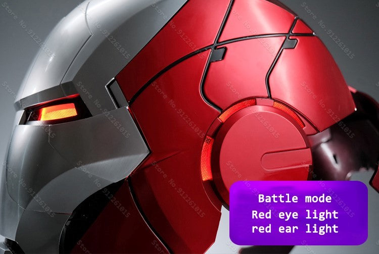 Capacete Homem de Ferro Mk5 Elétrico com Controle de Voz Máscara Vestível 1:1 Abertura e Fechamento Automático Modelo Colecionável Presente para Adultos