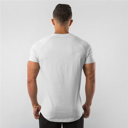 Men's Summer Skinny Casual T-Shirt Short Sleeve Tee Male Gym Fitness Sport Cotton Tops Man Running Workouts Sweatshirt Clothing