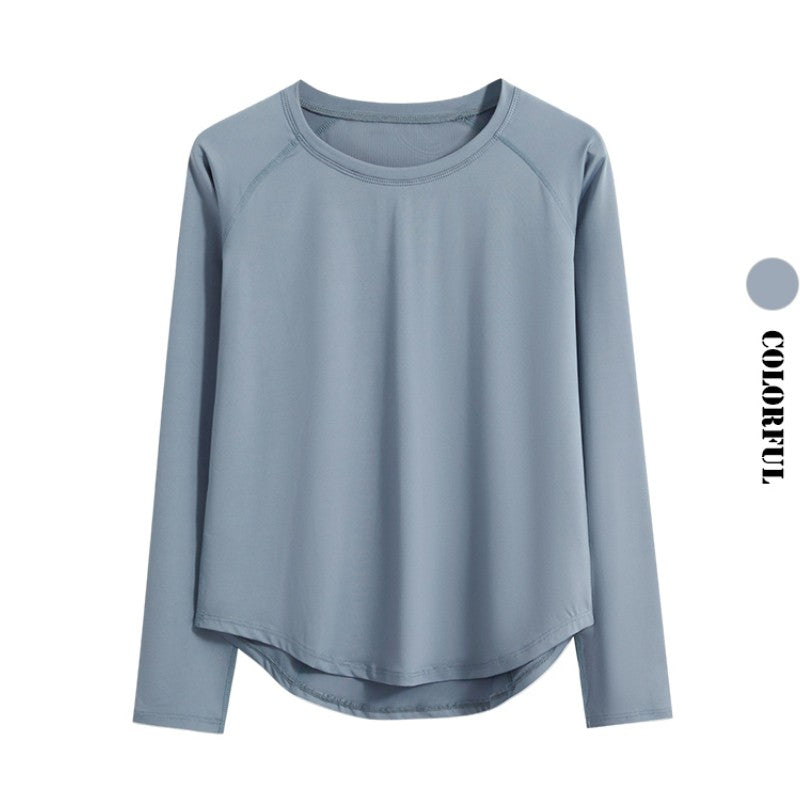 DRUR Long Sleeve Gym Top Women Breathable Quick Dry Workout Tshirt Loose Fit Running Tee Yoga Clothing Sportswear Activewear New