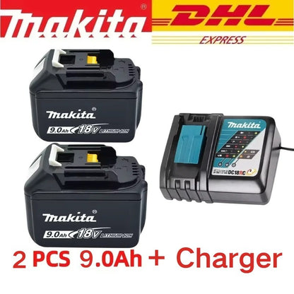 Bateria Recarregável Original Makita 18V 9Ah 6Ah 5Ah para Ferramentas Elétricas Makita Bateria de íons de lítio 18v de Substituição + carregador + furadeira elétrica