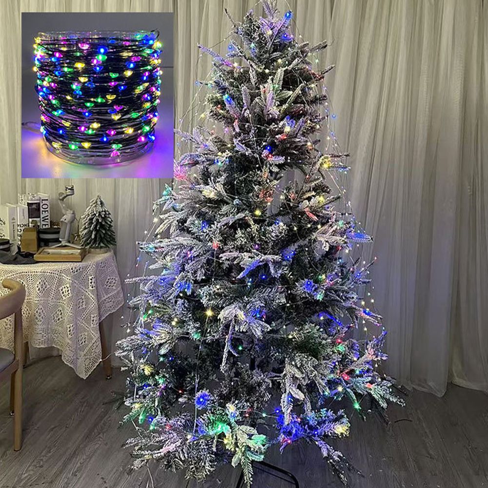 10-50M LED String Lights Fairy Green Wire Outdoor Christmas Light Tree Garland for New Year Street Home Party Wedding Decorion