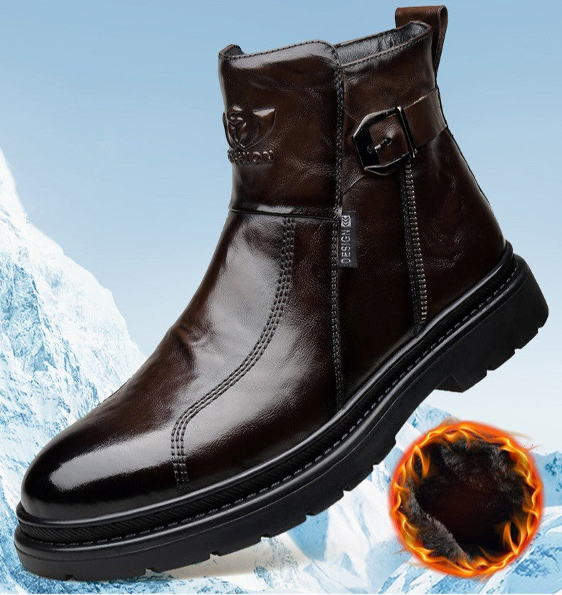 British-style Men's Casual Retro Chelsea Boots for Men Autumn Winter Cow Leather Shoes Male Fashion New Designer Ankle Boots Man