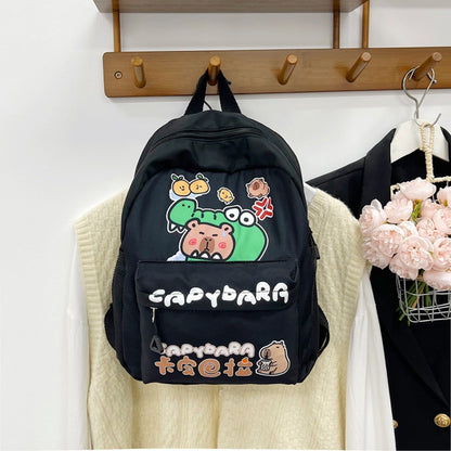 Creative Cute Capybara Backpack Large Capacity Cartoon Animal Lightweight Multi Functional Schoolbag  Kids Boys Girls Rucksack