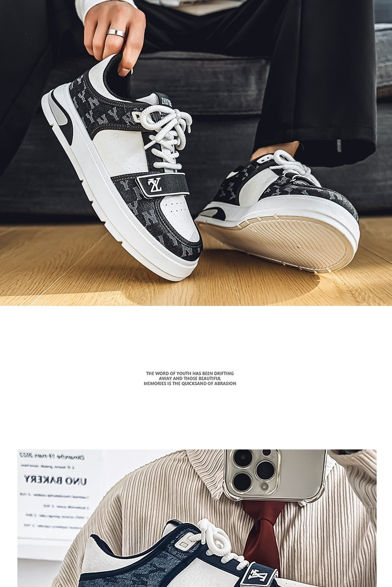 Tênis Masculino Azul da Moda 2025 Calçados Streetwear Hip Hop Tênis Casual Primavera Skate Tênis de Grife de Luxo Masculino