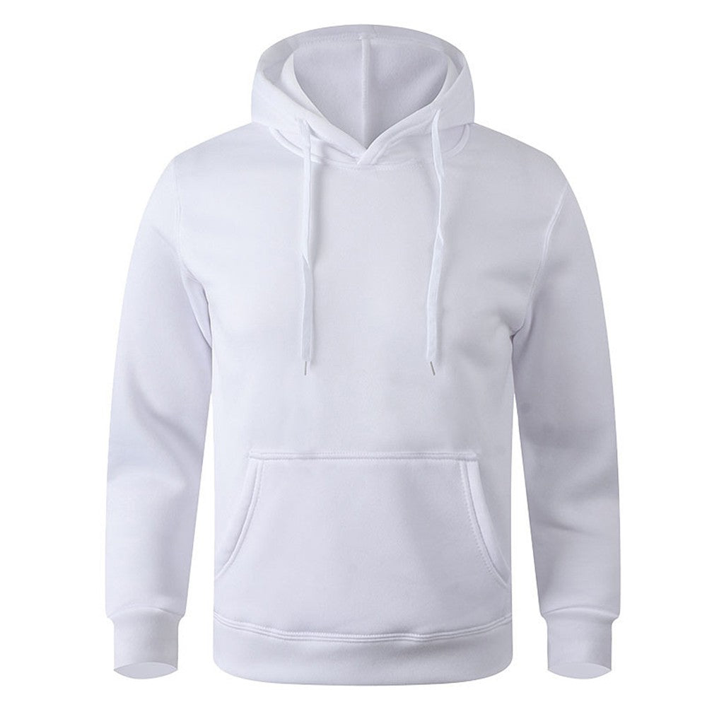 Men's and Women's Warm Sweatshirt Casual Solid Color Streetwear Pullovers Sport Fitness Pocket Hoodies Multi Color