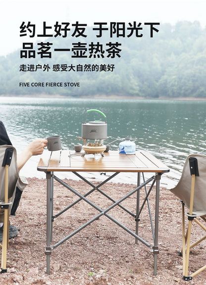 BRS-201A Five-core Fire Stove, Cassette Butane Liquefaction Portable High-power Gas Stove with Electronic Igniter Split Cooktops