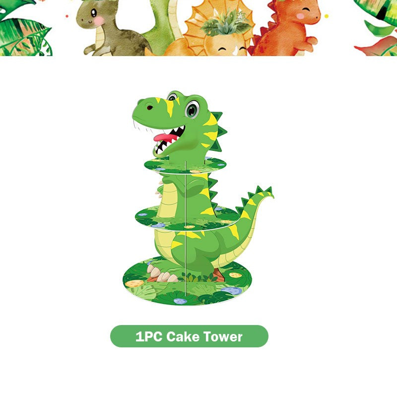 Happy Dinosaur Birthday Decoration Party Supplies Set Cup Plate Dinosaur Balloons Stickers Banner Gift Bags for Kids Boy Favors