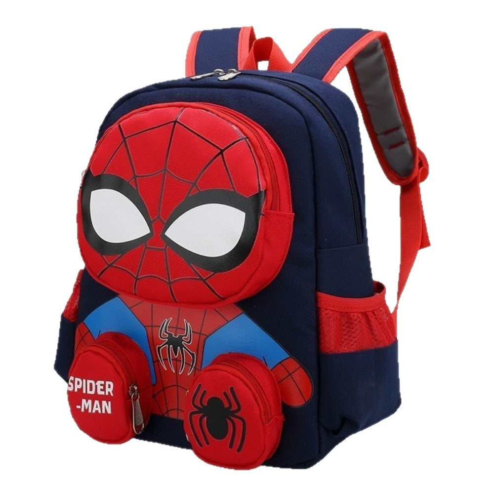 Mochila Infantil Homem-Aranha Marvel Desenho Animado Fofo Dupla Alça Escolar Presentes para Meninos Mochila Leve e Elegante para Jardim de Infância