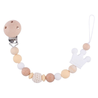 Baby Soother Nipple Clip Infant Dummy Holder Strap Pacifier Chain Silicone Beads for Baby Chew Toy Teether Teething BPA Free
