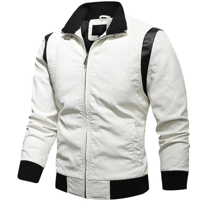 High Quality Men Leather Jacket Scorpion Embroidery Streetwear Windproof Motorcycle Biker Stand Collar Mens PU Leather Jackets