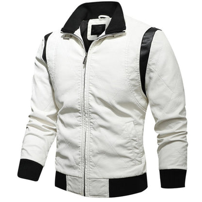 High Quality Men Leather Jacket Scorpion Embroidery Streetwear Windproof Motorcycle Biker Stand Collar Mens PU Leather Jackets