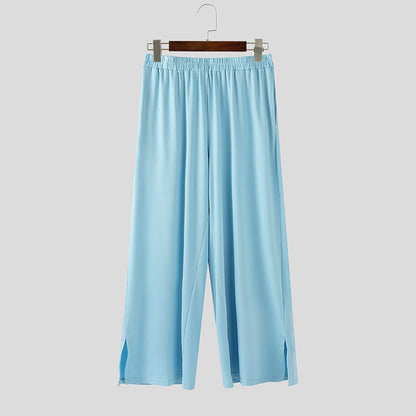 INCERUN Men Sets Solid Color Long Sleeve Long Style T Shirt & Pants Two Pieces Sets Loose Streetwear Fashion Casual Men Suits