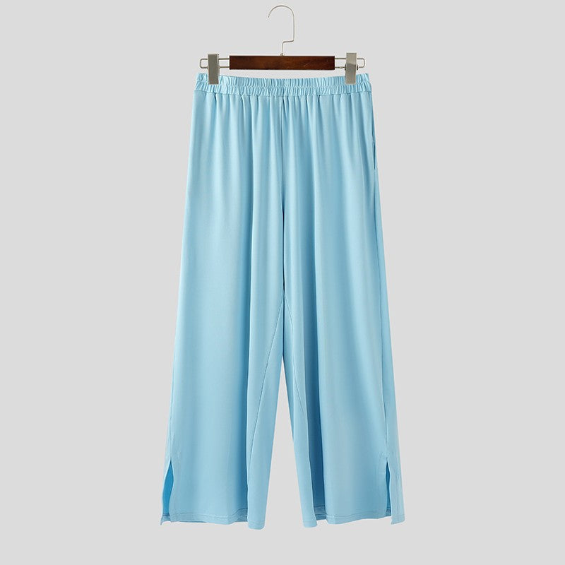 INCERUN Men Sets Solid Color Long Sleeve Long Style T Shirt & Pants Two Pieces Sets Loose Streetwear Fashion Casual Men Suits