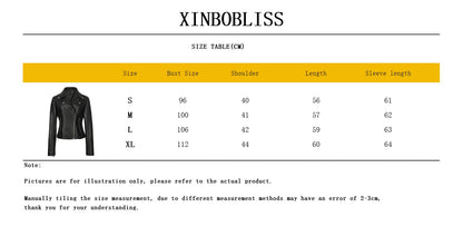 ? Biker Style Pu Leather Jacket for Women - Vegan Faux Motorcycle Jacket with Zipper & Buttons (Black/White/Red/Green)