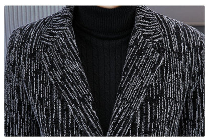 Men's Mid-Length Wool Overcoat - Heavy Blend Winter Trench Coat for Modern Style Wool Overcoat