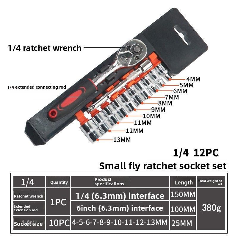 Ferramentas Manuais Combinadas, Conjunto Completo de Ferramentas para Reparação Automotiva, Suporte de Soquete para Chave Catraca Rápida para Modificação de Motocicletas