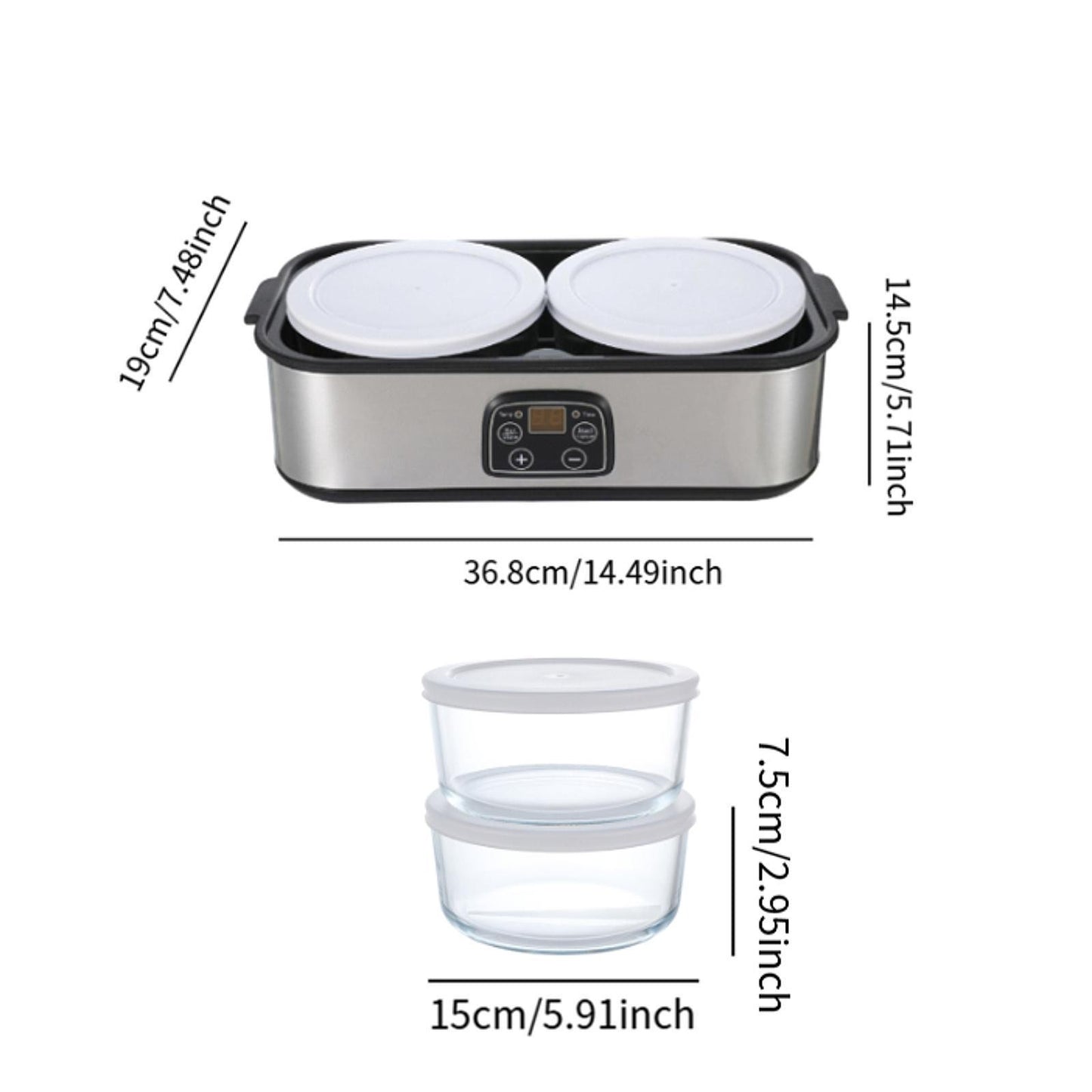 tomatic Yogurt Maker Temperature Control Adjustable Time 1.4L Yogurt Machine for Home Kitchen Restrant Apartment Dining Room