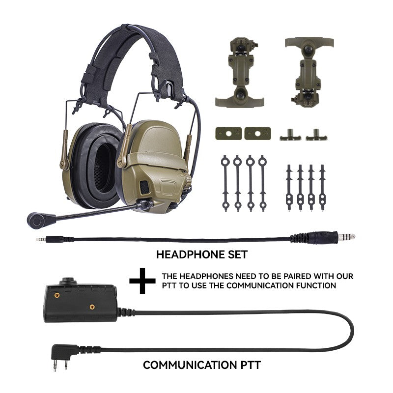 GEN 6 Tactical Headset Hunting Shooting Noise Reduction Headset for OPS Core ARC and Wendy M-LOK Helmet Head Mounted 2 in 1