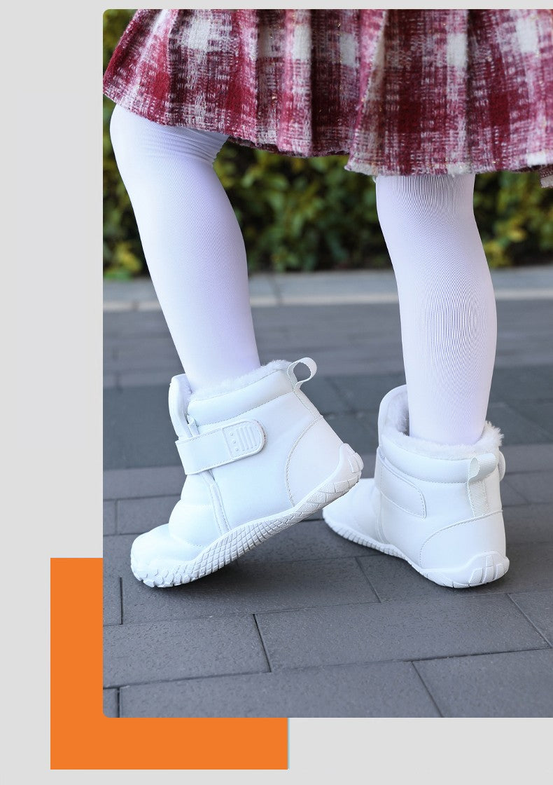 Kids 2025 New Wide Toe Barefoot Snow Boots Boys Girls Winter Minimalist waterproof Sneakers Girls Boys Non-Slip Warm Snow Boots
