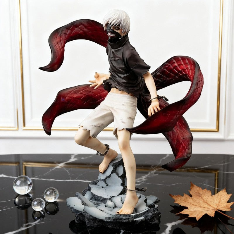 24cm Kaneki Ken Touka Figura com Máscara de Centopeia Anime Figura Meia Criatura Humana Modelo Colecionável Decoração de Mesa Brinquedo de Presente