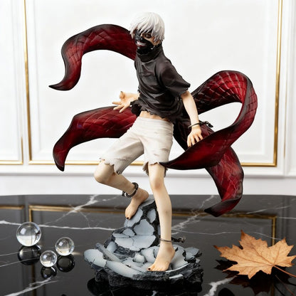 24cm Kaneki Ken Touka Figura com Máscara de Centopeia Anime Figura Meia Criatura Humana Modelo Colecionável Decoração de Mesa Brinquedo de Presente