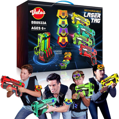 VATOS Laser Tag Guns Battle Game Electric Infrared Gun Set Toy Kids x4 Boy Girl Team Party Indoor Outdoor Game Christmas Gifts