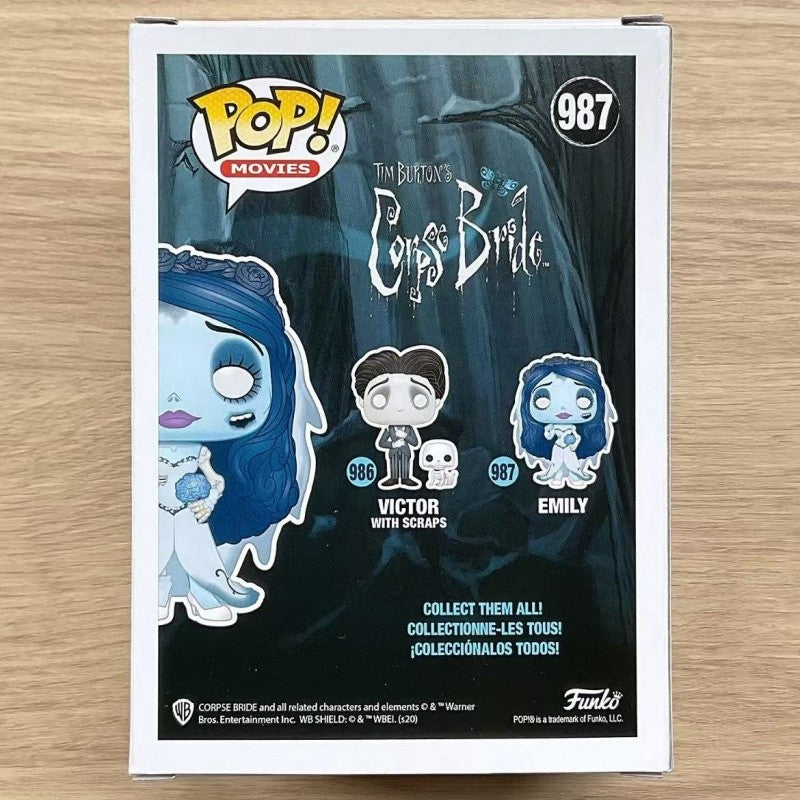 Noiva Cadáver Emily Original Funko Pop Boneca de Ação Modelo 987 Bonecos Esculturas de Vinil Edição Limitada Colecionáveis Presente de Halloween