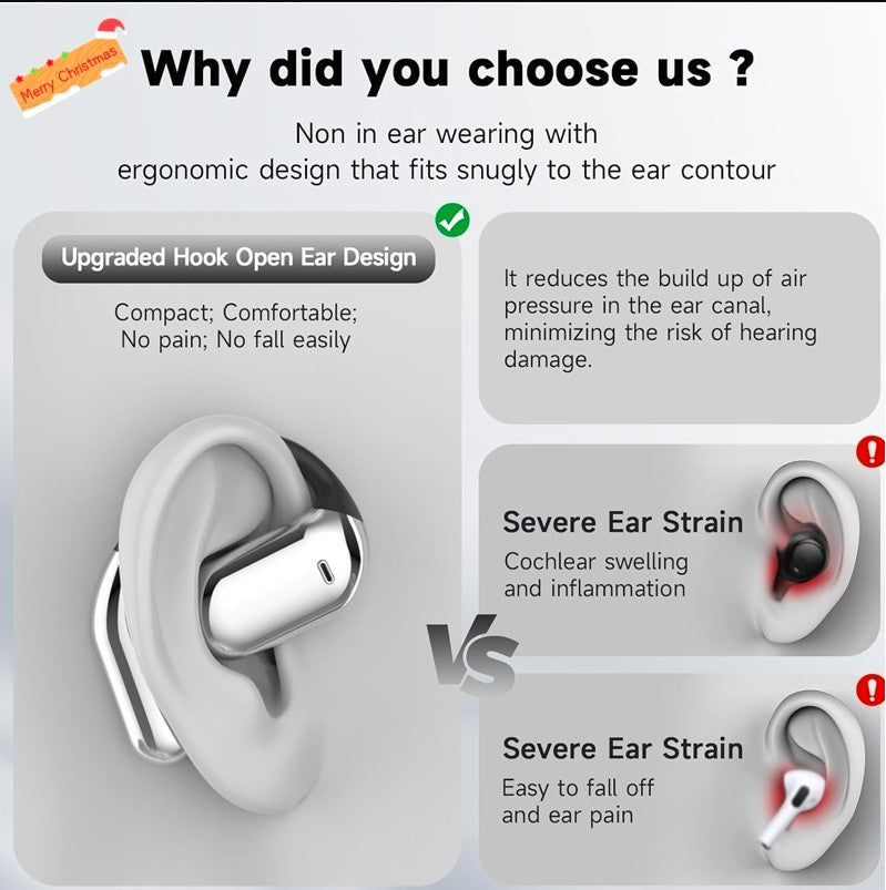 UYUXIO AI Translating Earphone OWS Real Time Translation Earbuds with 144 Languages Ear Buds with LCD Touch Screen Headphone