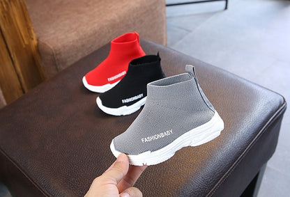 Autumn Winter Kids Sneakers Children Casual Shoes Slip-on Breathable Kids Socks Shoes Non-slip Snow Boots Boys Girls Sport Shoes