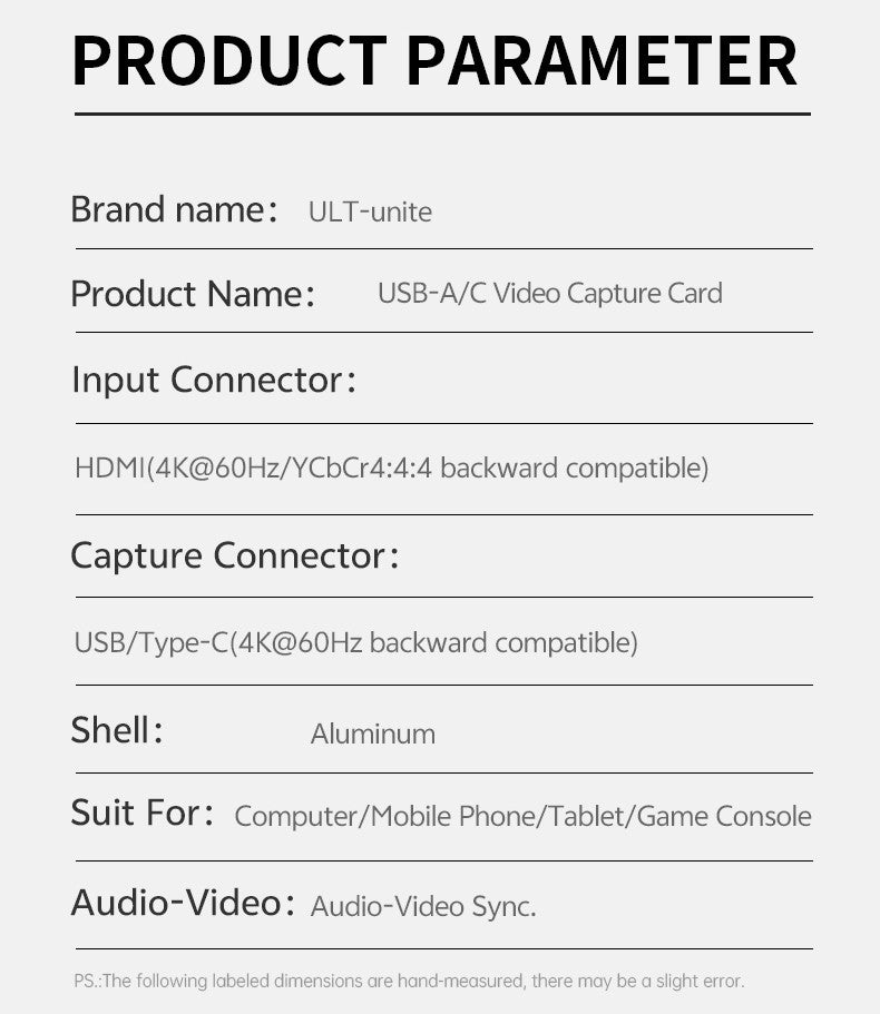 4K Video Capture Card MS2130S HDMI to USB-A/USB-C USB3.0 Capture Video and Audio Recording for OBS Studio PotPlayer QT Player