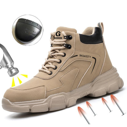 Botas de Segurança Masculinas com Biqueira de Aço Indestrutíveis para Construção Botas de Segurança à Prova de Perfurações Calçados de Trabalho Masculinos Protetores